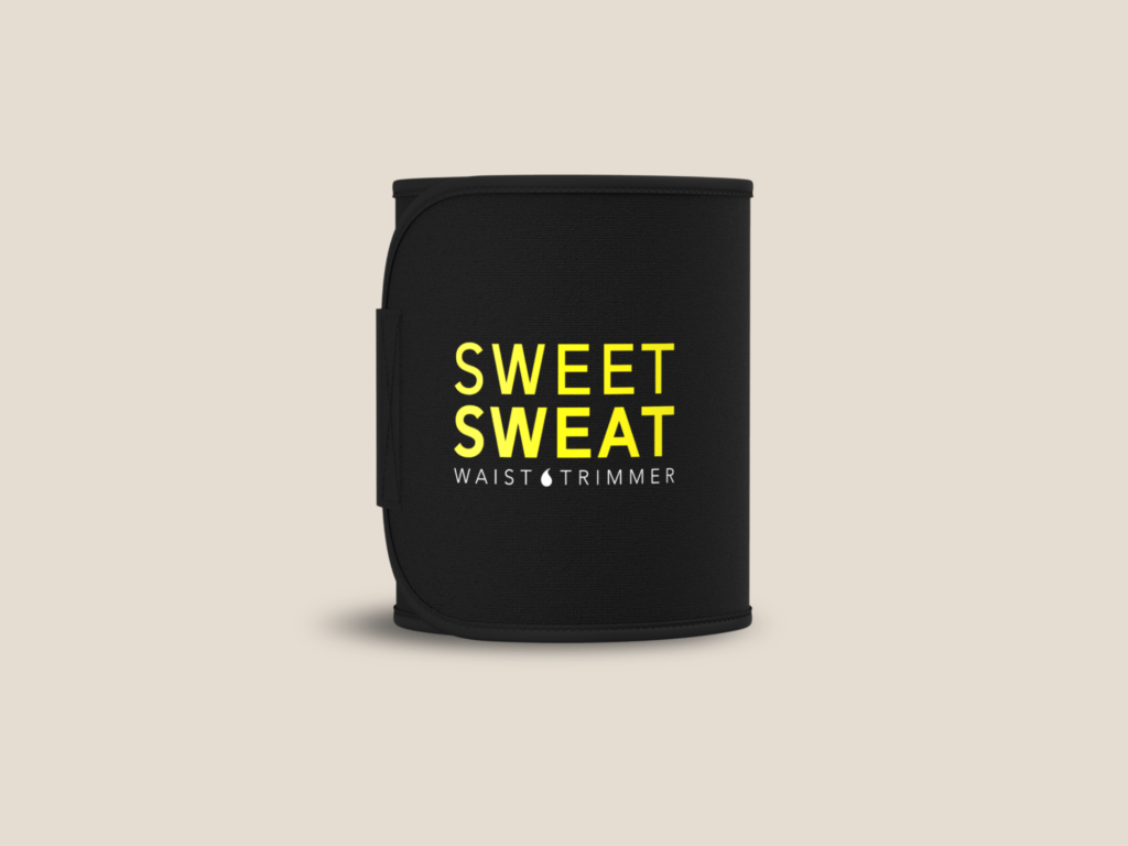 Sweet Sweat Black and Yellow Waist Trimmer