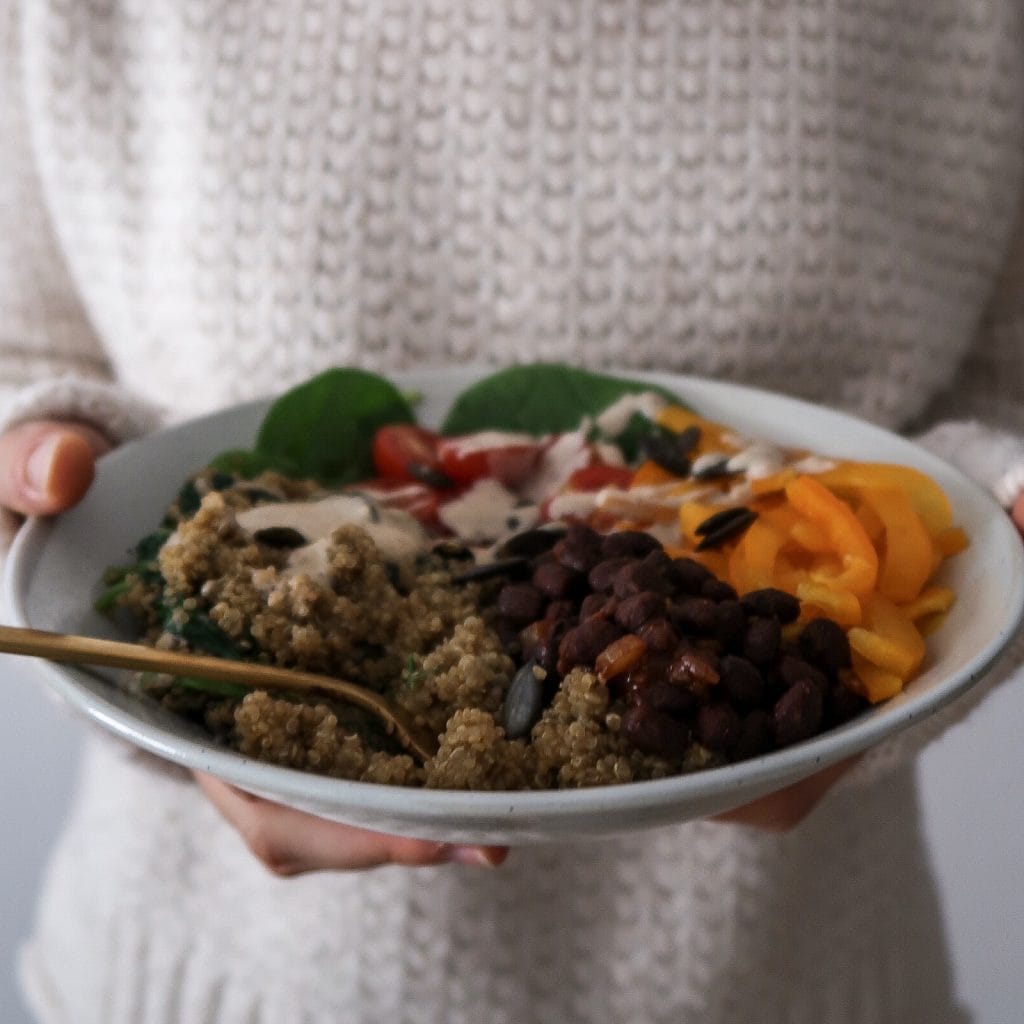 vegan muscle building bowl quinoa black beans